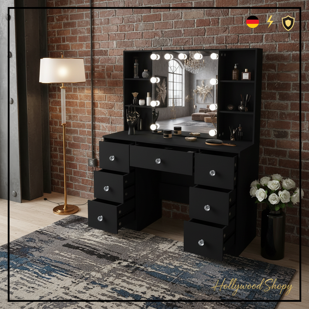 Czarna toaletka 10LED 1